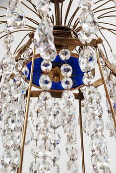 A late Gustavian early 19th century seven-light chandelier.