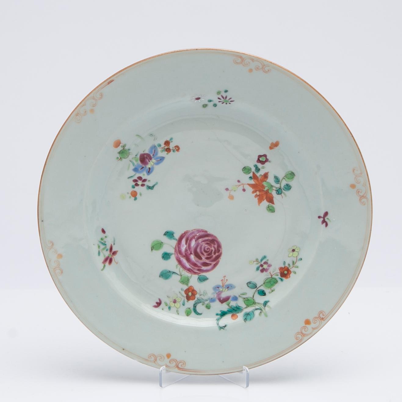 Tallrikar, 5 st, porslin, Kina, Qianlong (1736-95).