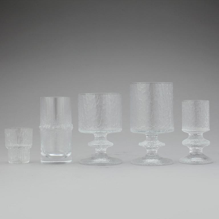 GLASSERVIS, 27 delar, glas, "Ultima Thule", Tapio Wirkkala, Iittala.