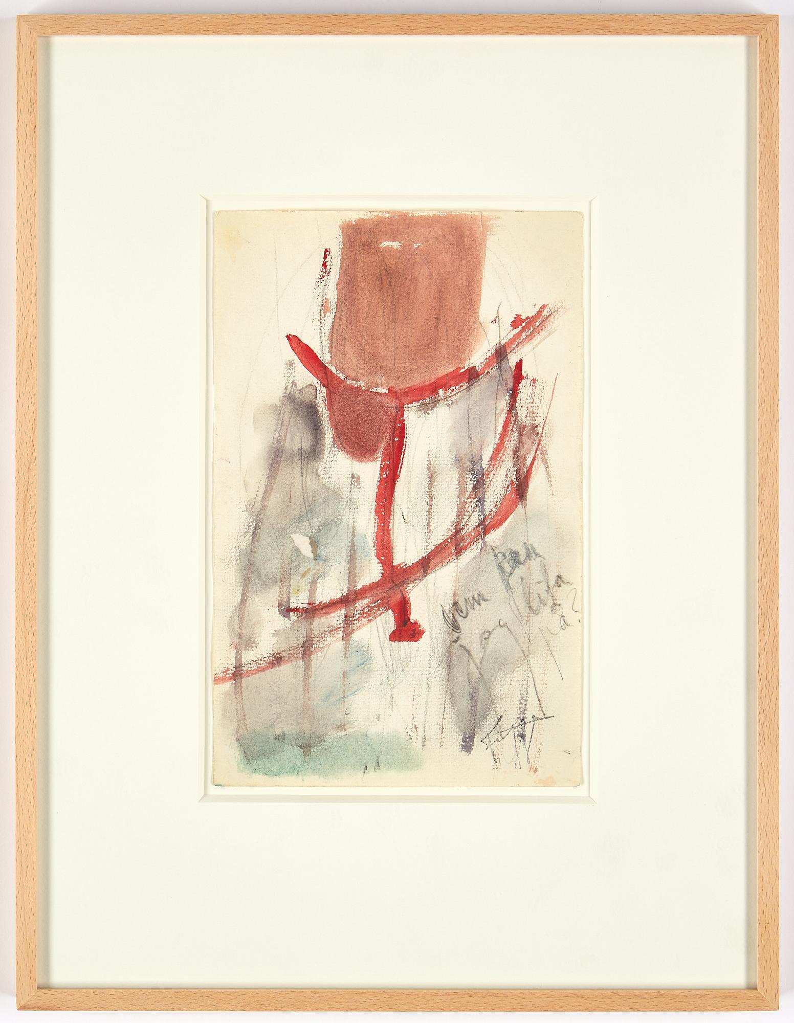 Eddie Figge, blandteknik på papper, stämpelsignerad, utförd ca. 1973.