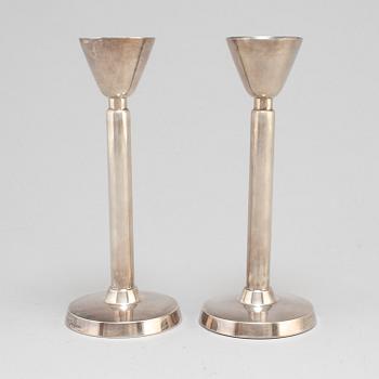 A pair of 20th century silver candlesticks, mark of Gustaf Jansson, CG Hallberg, Stockholm  1958.