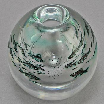 VAS, glas, "Fiskgraal", Edward Hald, Orrefors.