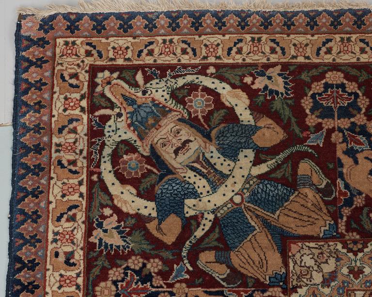 SEMI-ANTIQUE TABRIZ FIGURAL.
