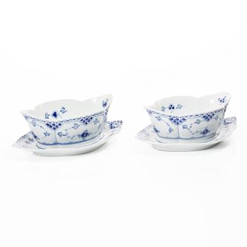 Royal Copenhagen, servisdelar 4 st, "Musselmalet", Danmark.