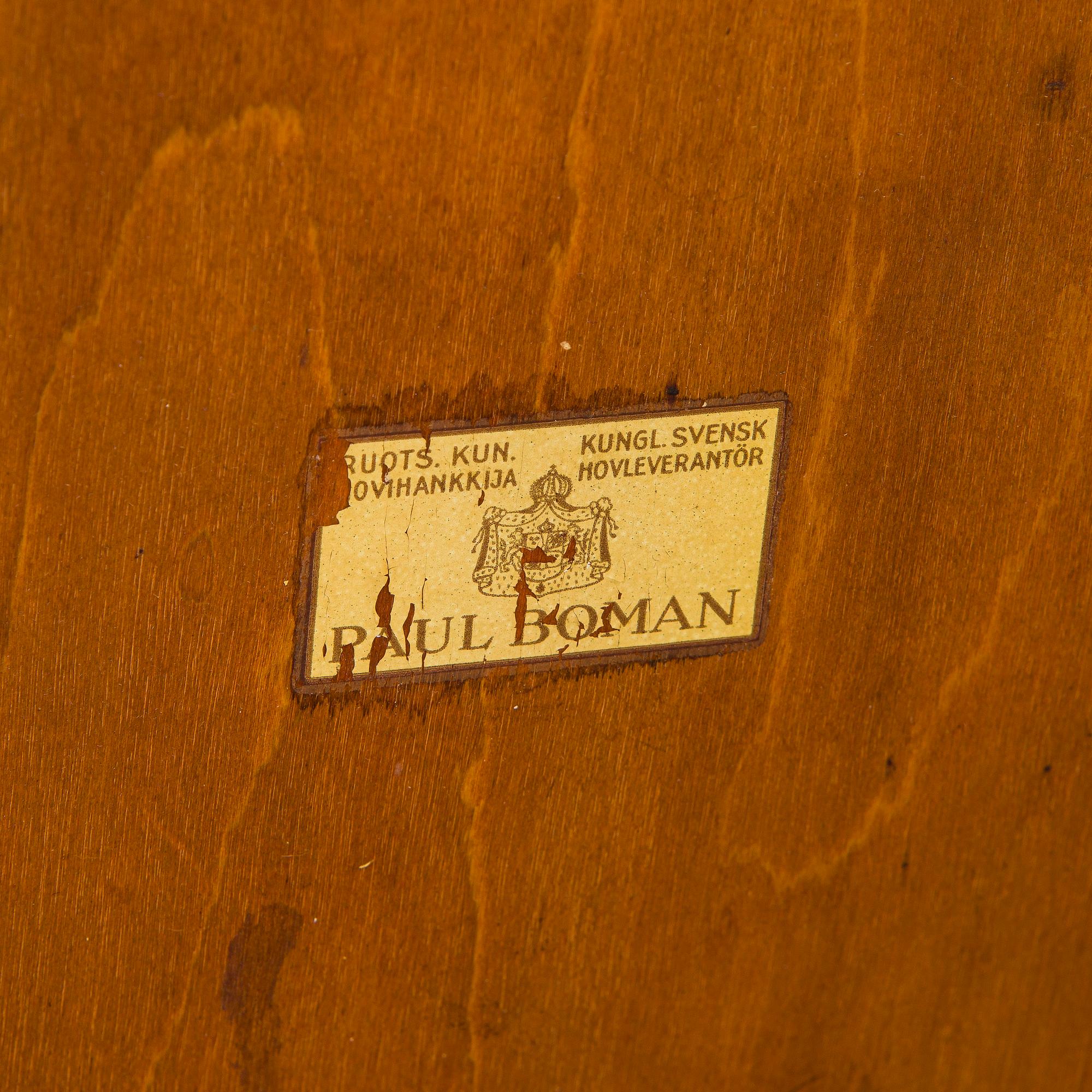 Brickbord, sterlingsilver och mahognyfaner, Mappin & Webb, London 1912, stommen av Paul Boman.