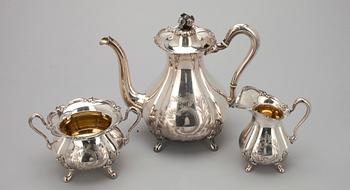 KAFFESERVIS, 3 delar. 813 silver, Kultakeskus 1945. Vikt 1426 g.