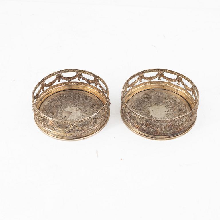 A Pair of Portuguese Sterling Silver Coasters, makers mark Topazio.