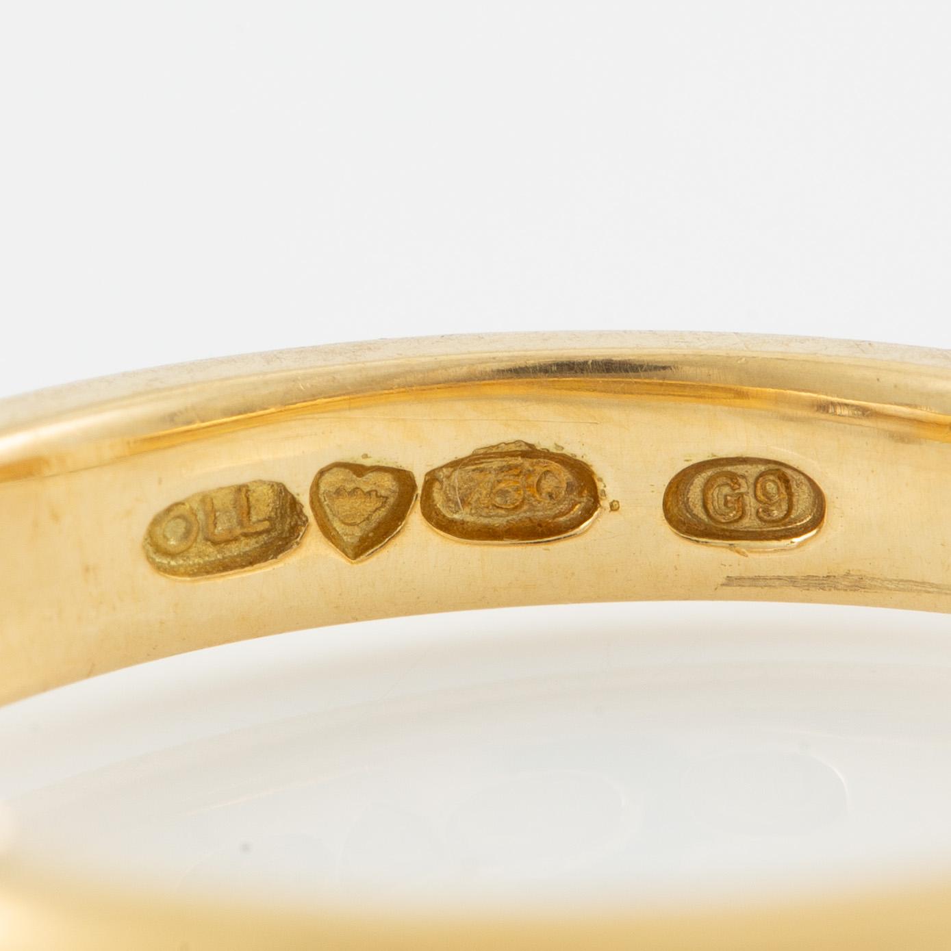 Ring, 18K gold with brilliant-cut diamond.