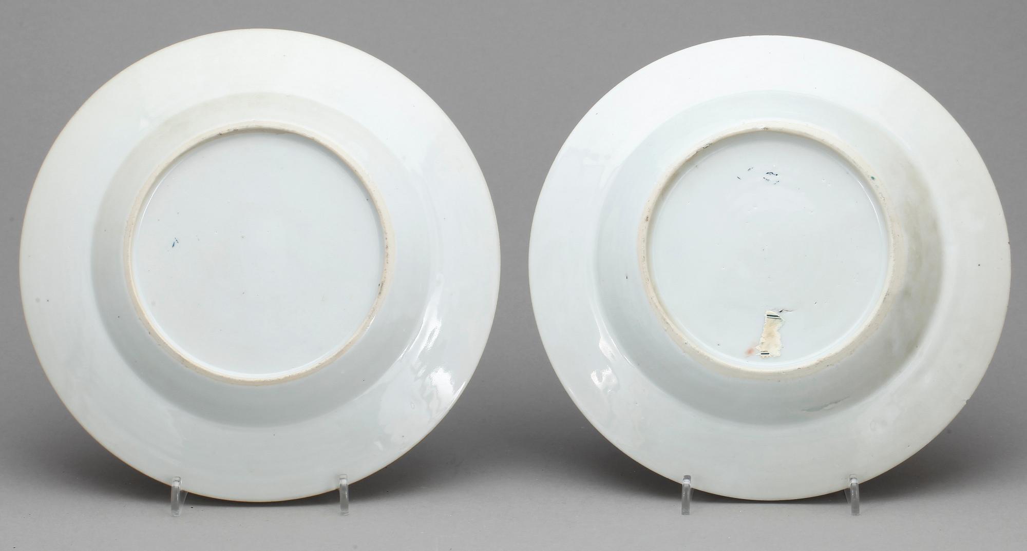 TALLRIKAR, 4 st, porslin, Kina 1700-tal.