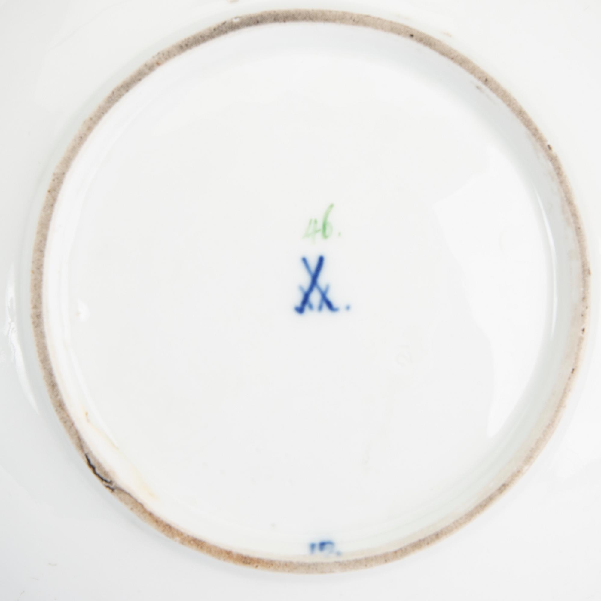Skålfat 2 st., Meissen,18/1900-tal porslin.