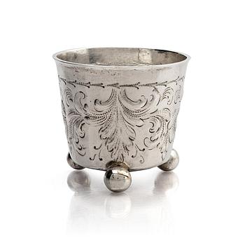 232. Berendt Möller, bägare, silver, Stockholm 1695. Barock.