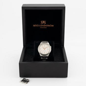 Sjöö Sandström, Royal Steel Classic 41, wristwatch, 41 mm.