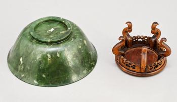 SKÅL, jade, orientalisk, 1900-tal.