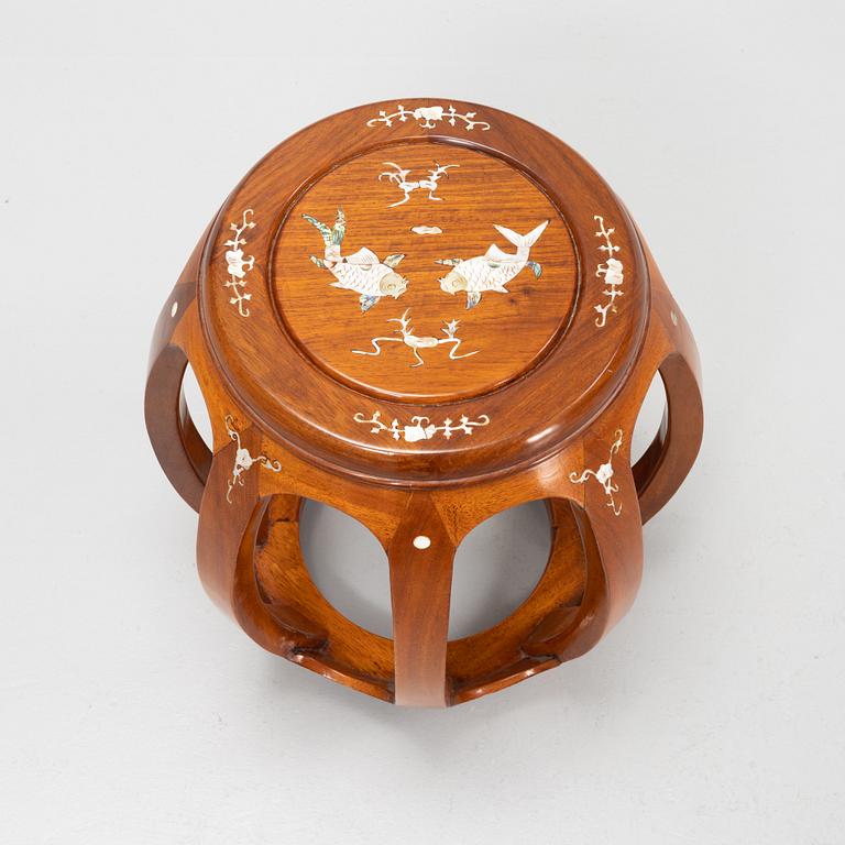 A wooden stool, China, 20th century.