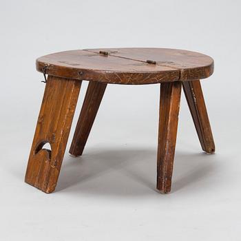 A folk art table / chair, marked 1841.