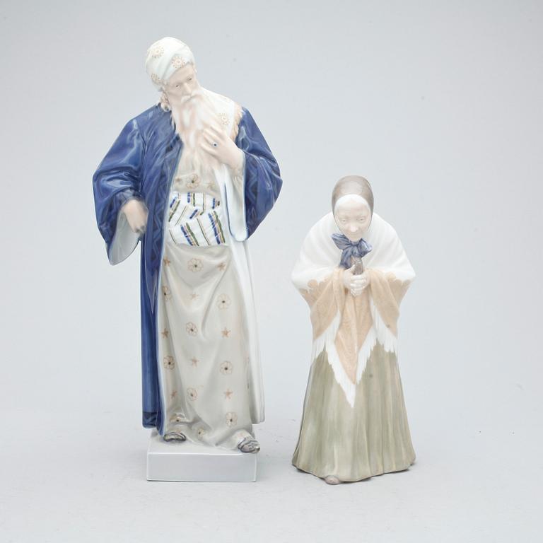 FIGURINER, 2 st, porslin, Royal Copenhagen, Danmark.