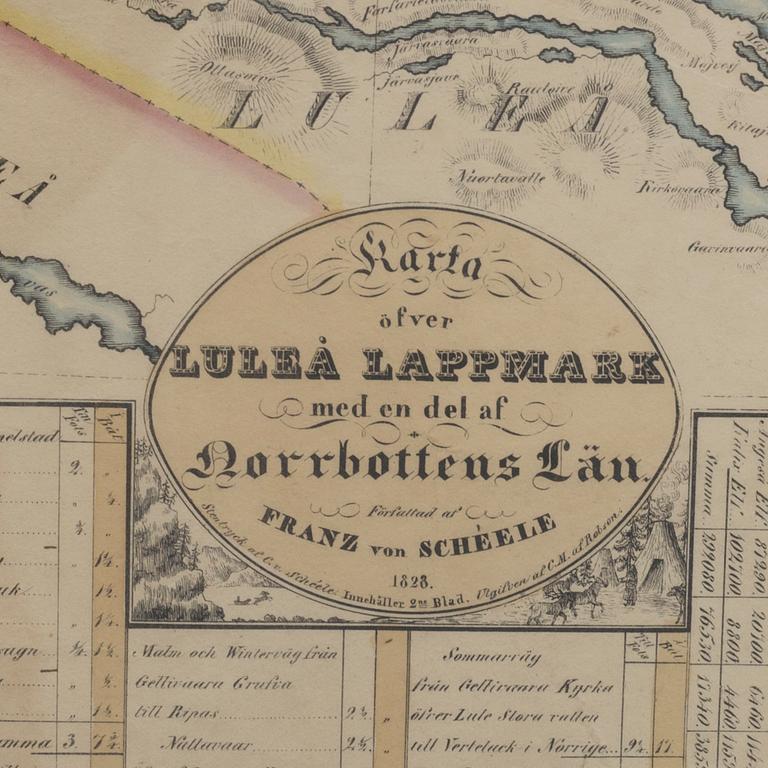 MAP - FRANZ VON SCHÉELE, 'Karta öfver Luleå Lappmark med en del af ...