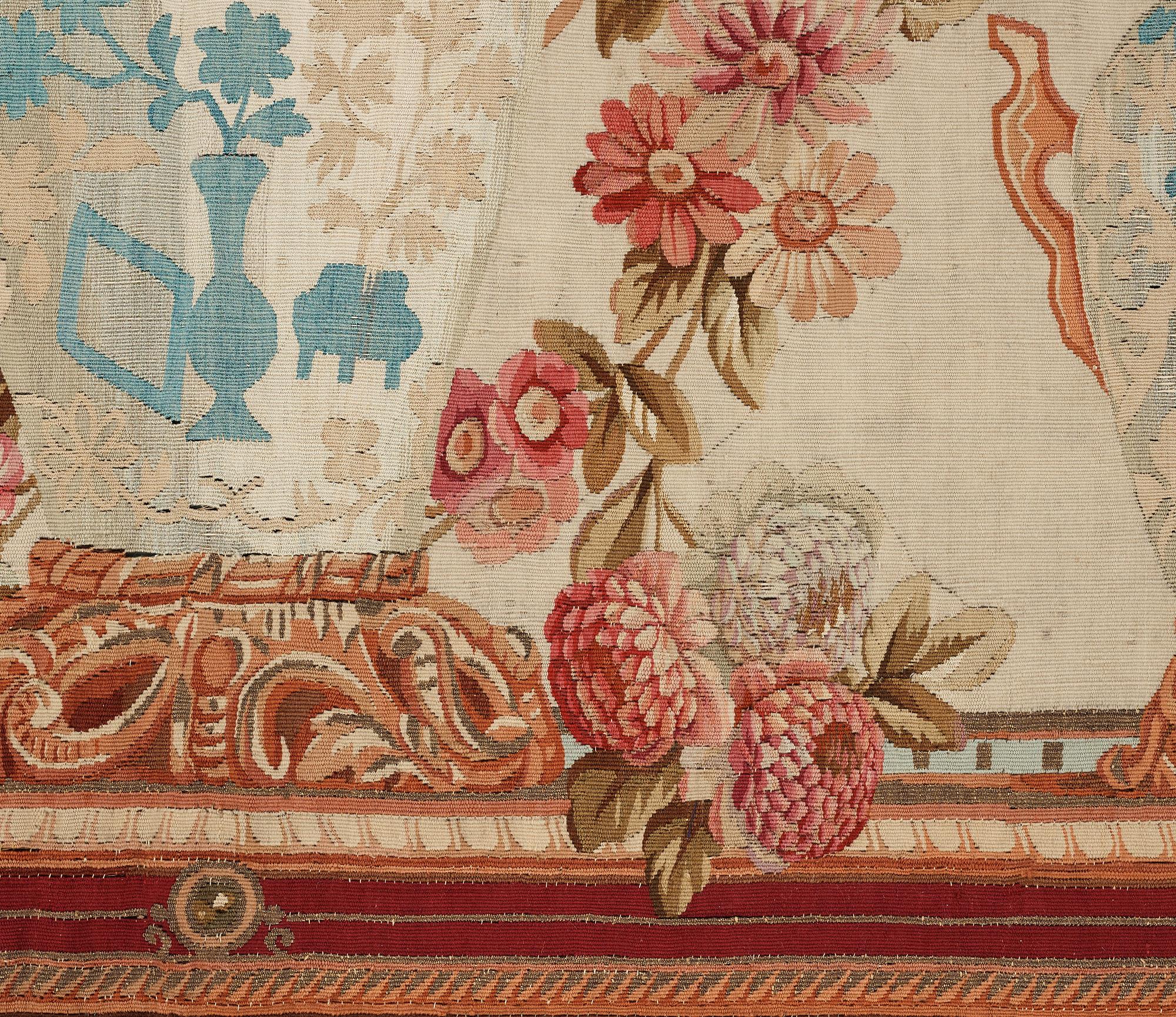A TAPESTRY, "A Palace interior", ca 314,5 x 185,5-186,5 cm, Aubusson probably, second half of the 19th century.