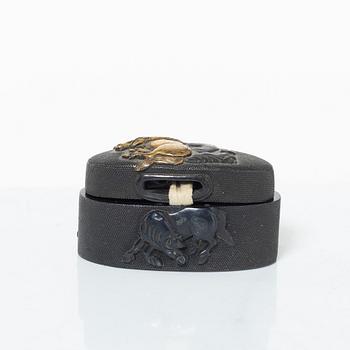 Fuchi and kashira, pair, Meiji, unsigned.