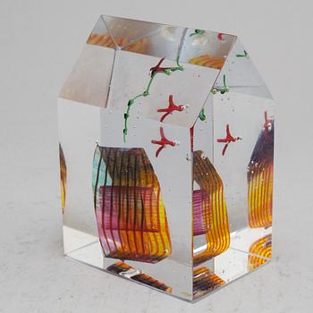 BERTIL VALLIEN, glass sculpture, Kosta Boda Atelier, dated -92.