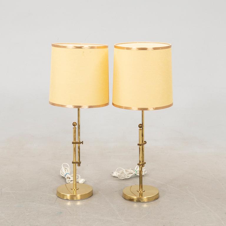 Table lamps a pair by Bergbom, late 20th century.