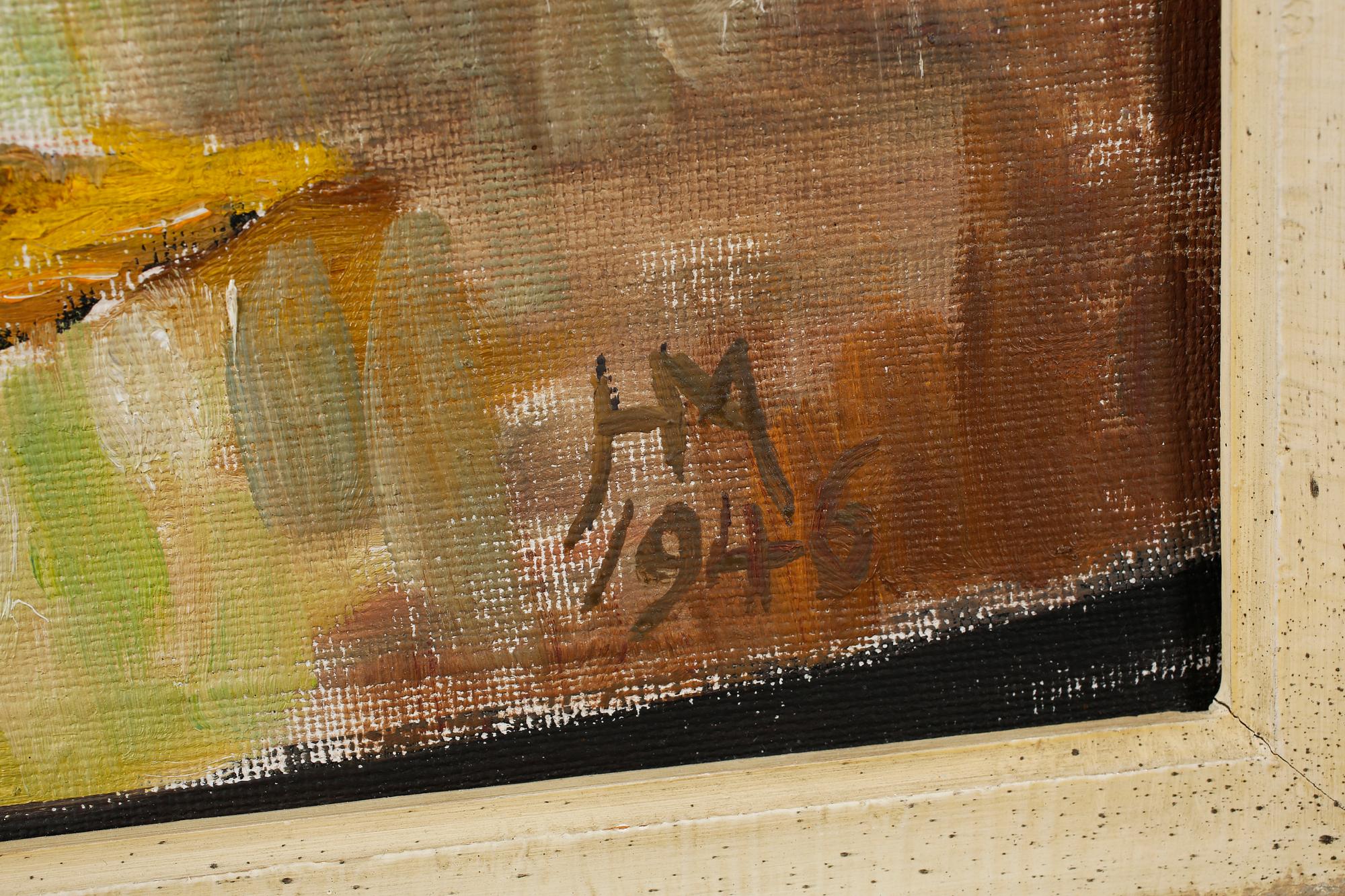 HARALD MOLTKE, oil on canvas, signed HM and dated 1945.