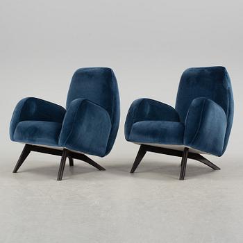 A pair of 1950´s Melchiorre Bega armchairs probably from Campo graffi.