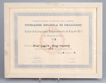 PRISPOKAL, metall, kanotloppet Rio Sella, Spanien, 1963.