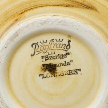 GERTRUD LÖNEGREN, a stoneware vase and two plates, Rörstrand.