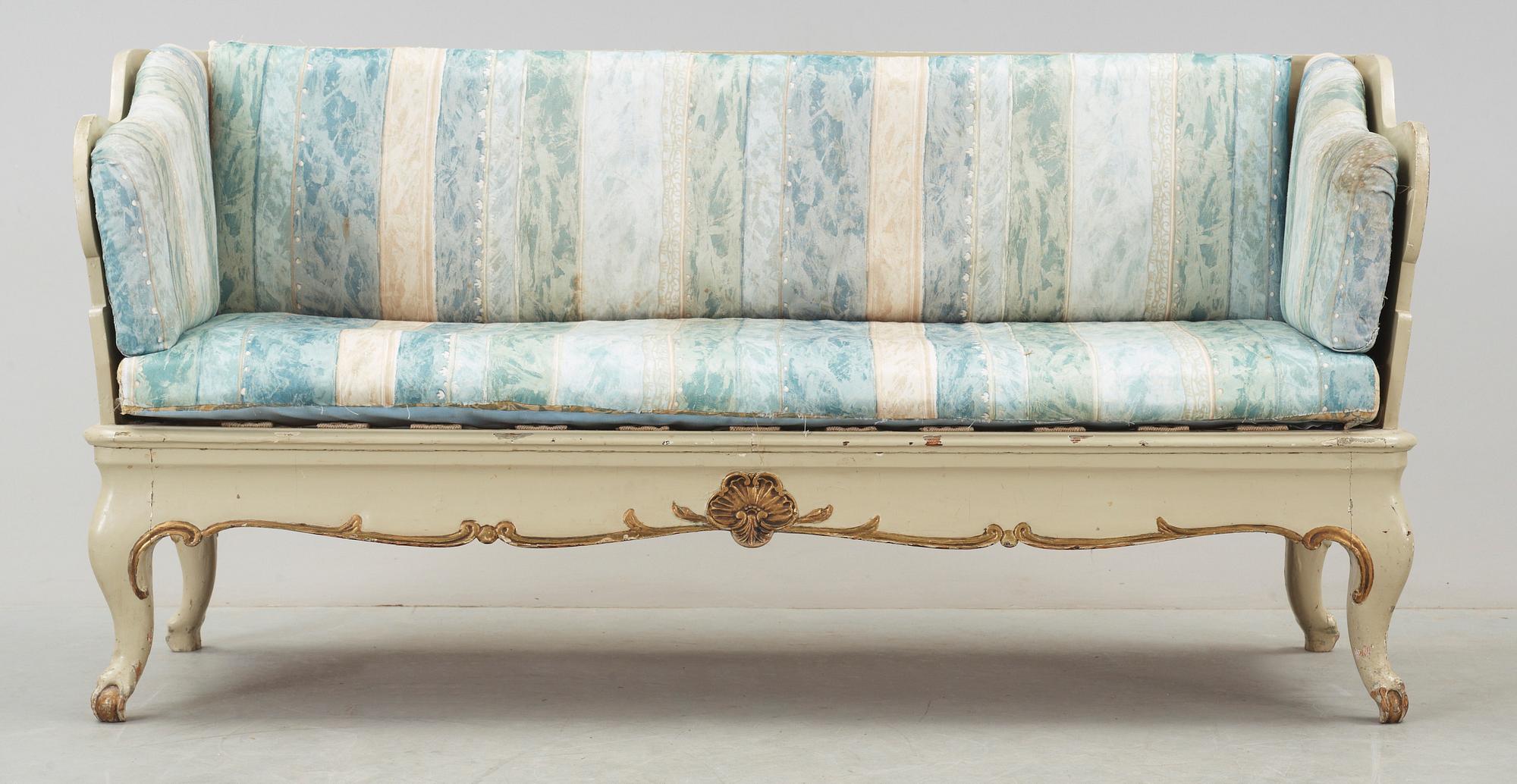 TRÅGSOFFA, rokoko, 1700-tal.