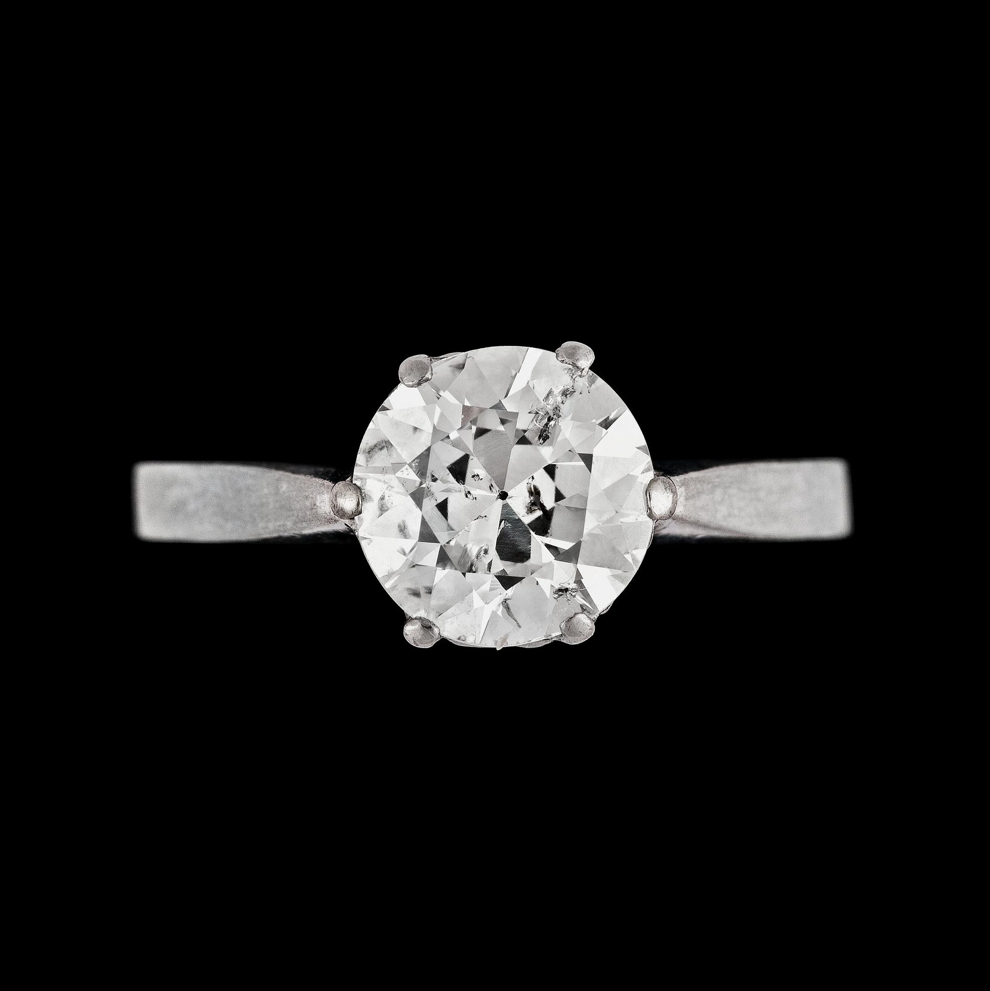 RING, gammalslipad diamant, 1.98 ct.