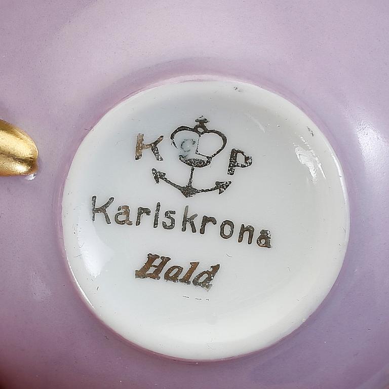 KAFFESERVIS, 10 delar, porslin, Edward Hald, Karlskrona, 1930/40-tal.