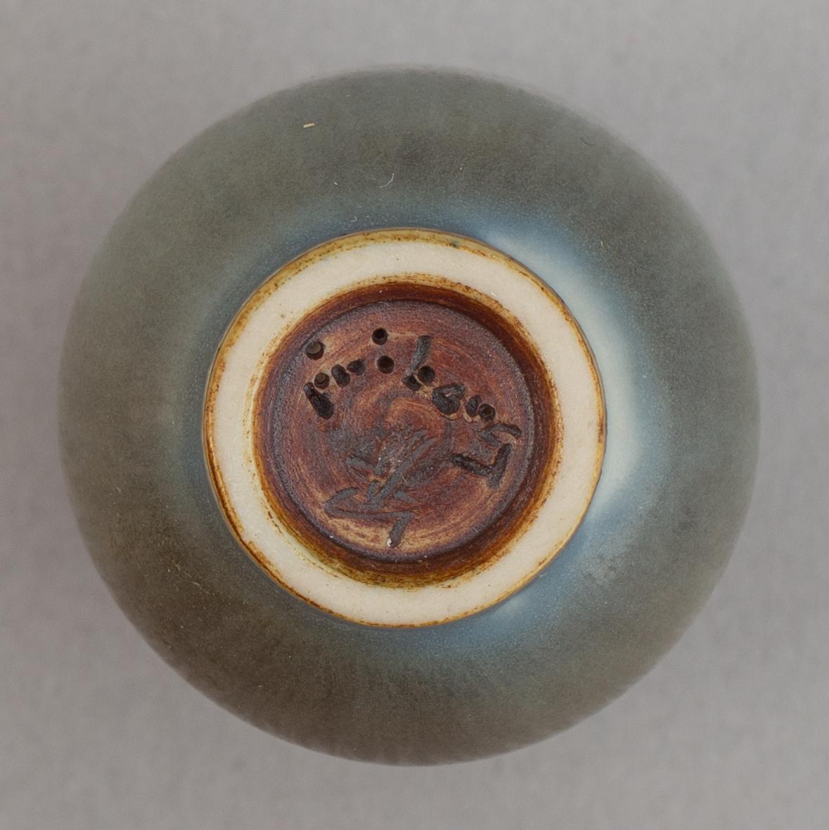 Berndt Friberg, a set of five stoneware miniature vases, Gustavsbergs studio, 1950's.