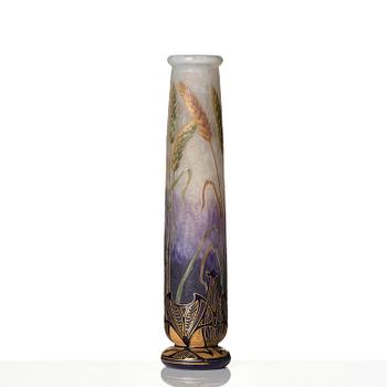 Daum Frères, an Art Nouveau gilt and enamelled cameo glass vase, Nancy, France.