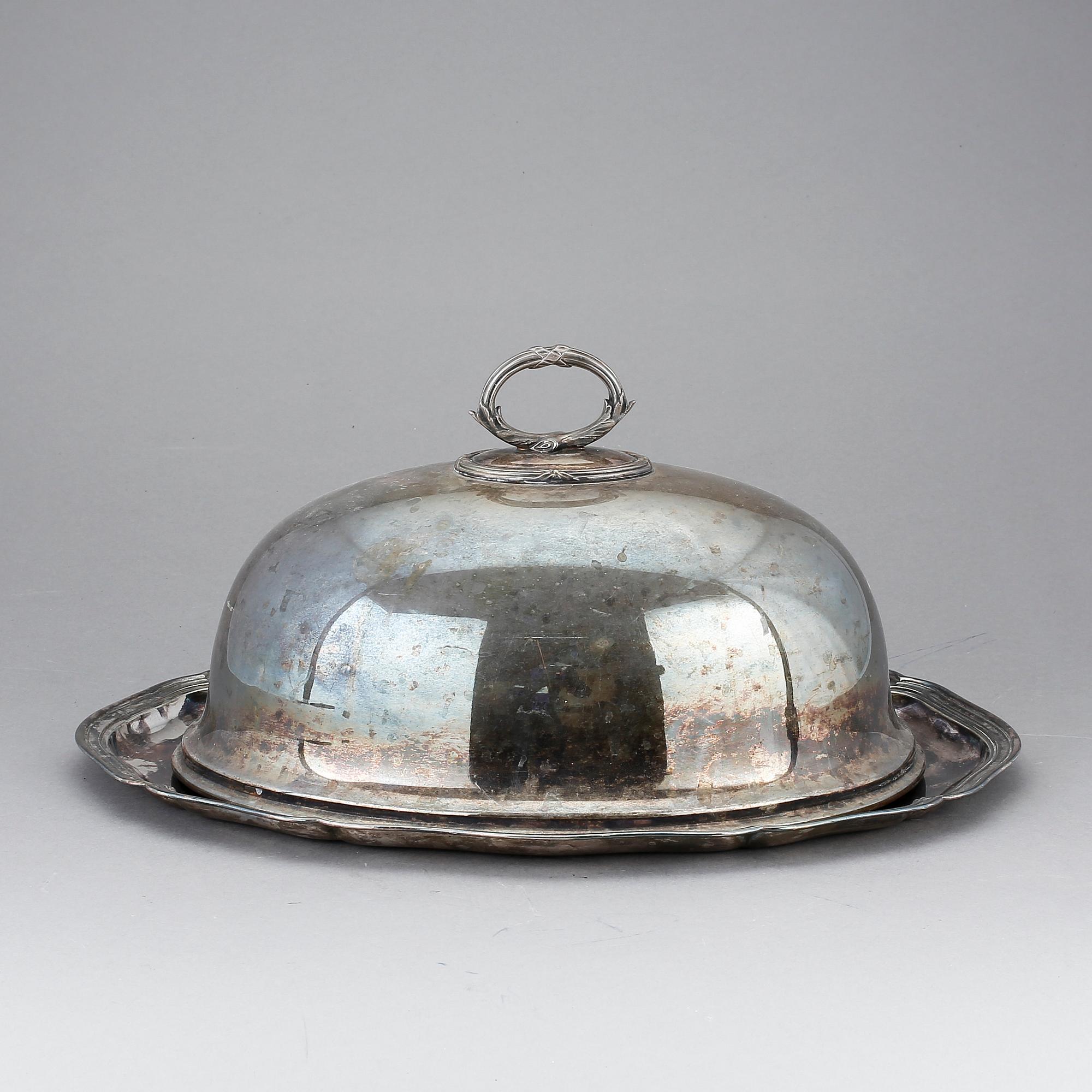 STEKHUV med FAT, nysilver, bl.a England, 1900-tal.