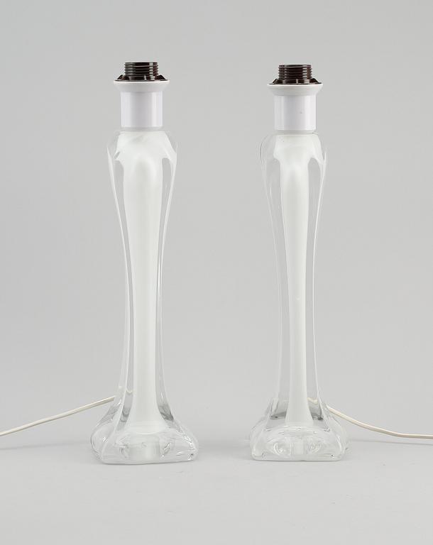 BORDSLAMPOR, 1 par, glas, Flygsfors.