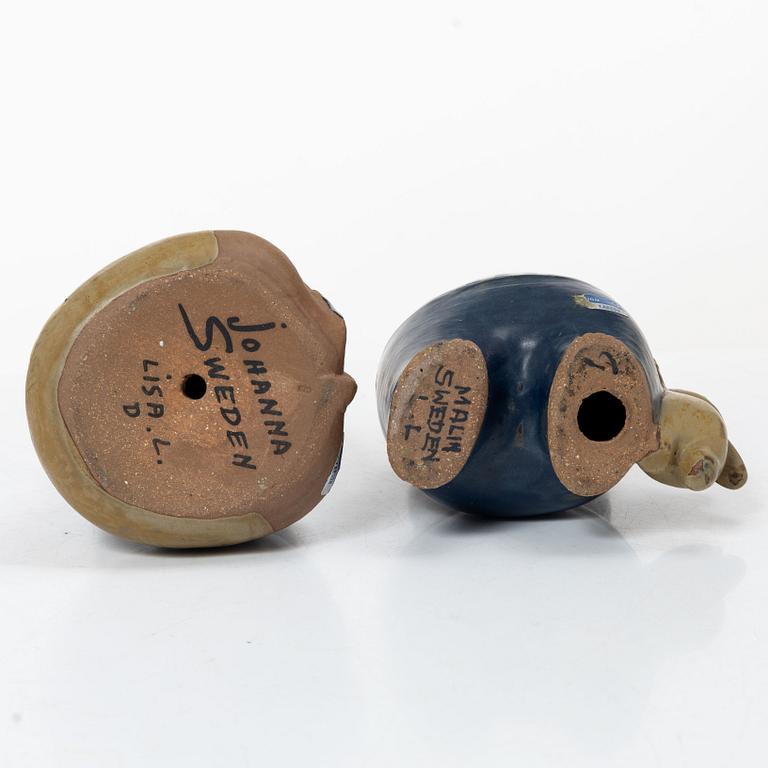 Lisa Larson, Two figurines, “Larsons ungar”, Gustavsberg.
