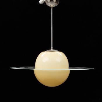 a 20th century ceiling lamp in the shape of Saturn.