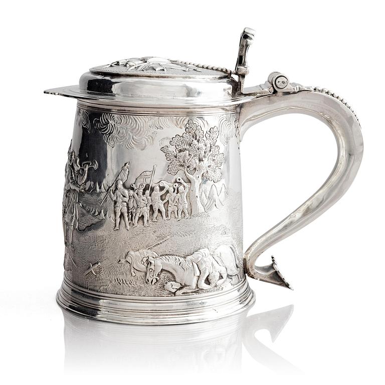 John Jackson, dryckeskanna, silver, London 1698-1699.