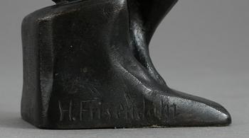 HALVAR FRISENDAHL, skulptur. patinerad vitmetall, signerad.