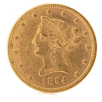 Guldmynt USA, 10 dollar 1894.