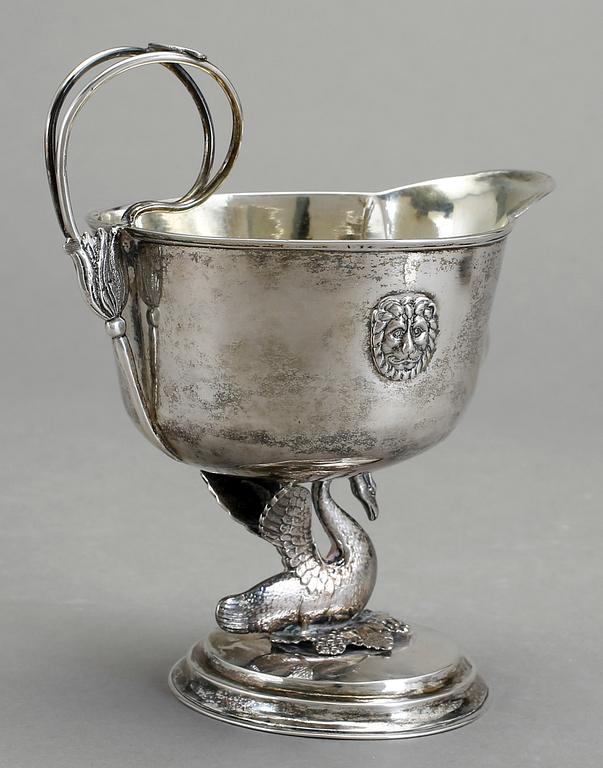 GRÄDDKANNA, silver Carl Petter Åberg, Arboga 1823. Vikt 201 gr.
