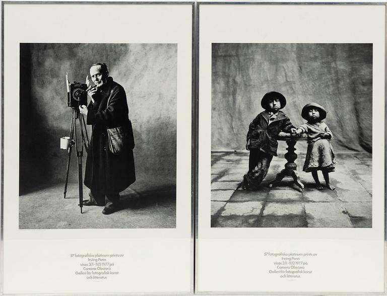 Posters, offset, 2 pcs, for Irving Penn's exhibition at Camera Obscura, 1977.