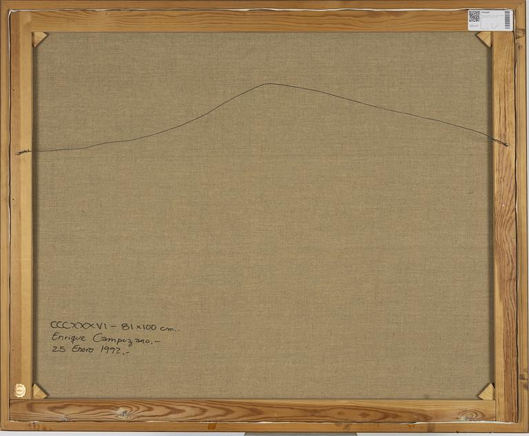 Enrique Campuzano, acrylic on canvas, signed and dated '92.