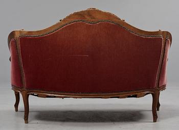 SOFFA, Louis XV-stil, omkring sekelskiftet 1900.