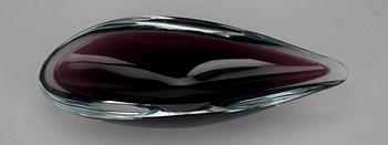 SKÅL, glas, "Videblad", KF 210, signerad K. Franck Nuutajärvi Notsjö -57.