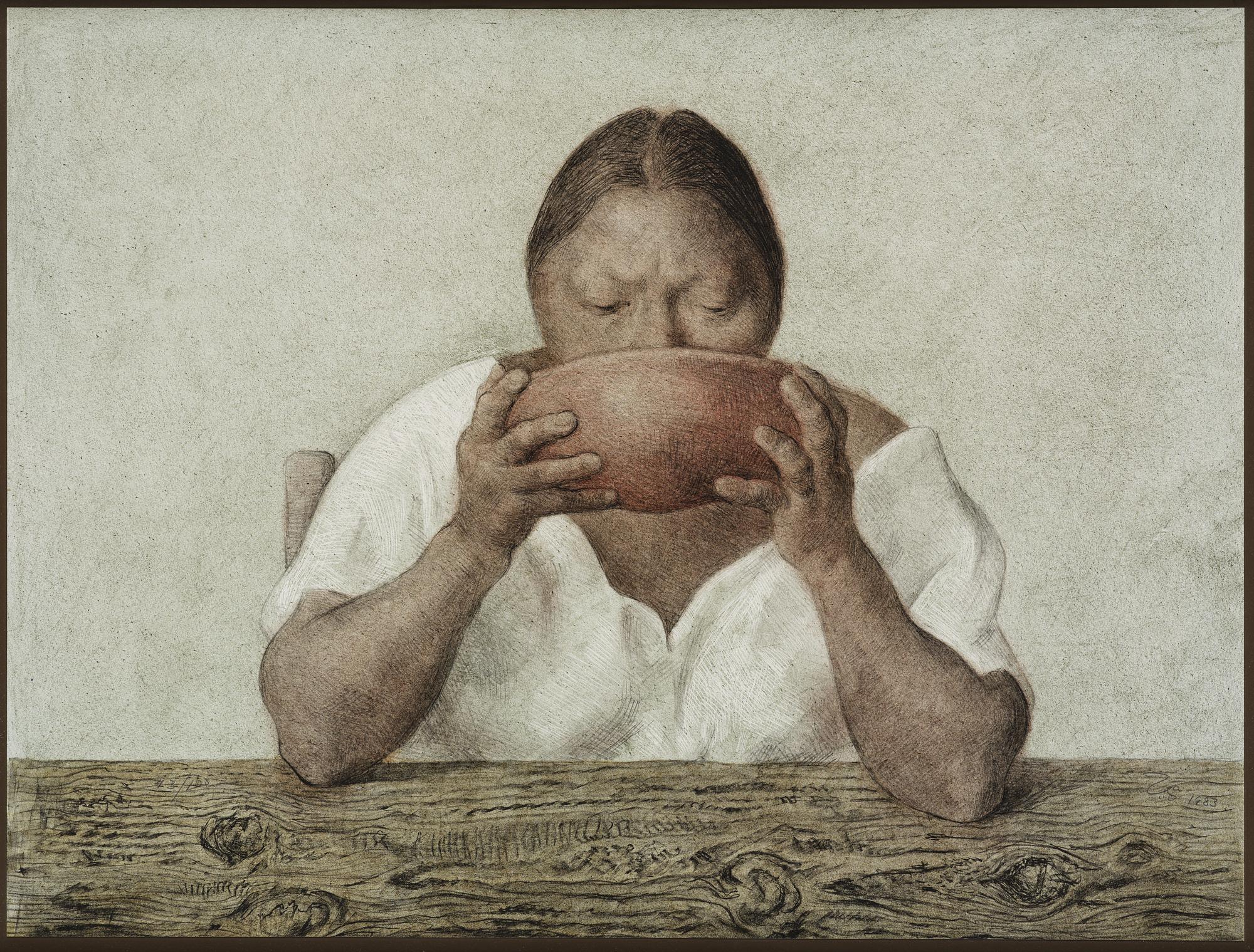 Fransisco Züniga, "Women with bowl" from: "Hommage aux Prix Nobel" (The Nobel Prize portfolio).