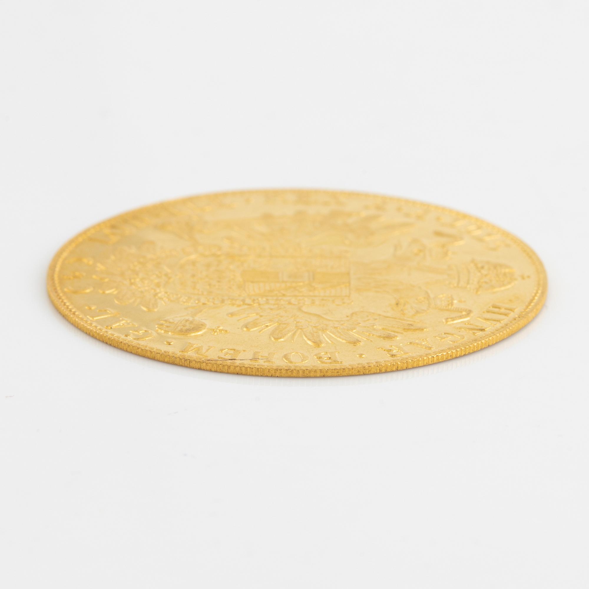 Guldmynt, Österrike-Ungern, 4 Ducat, 1915, senare prägling.