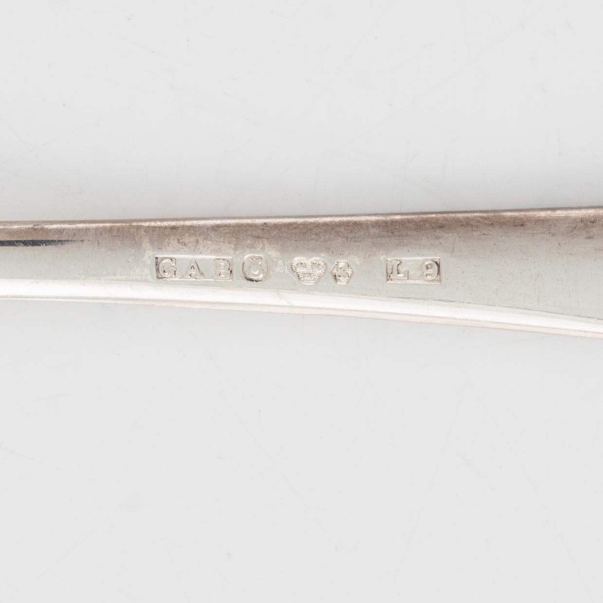 Skedar, 24 st, silver, "Chippendale", GAB, Stockholm, 1950-61.
