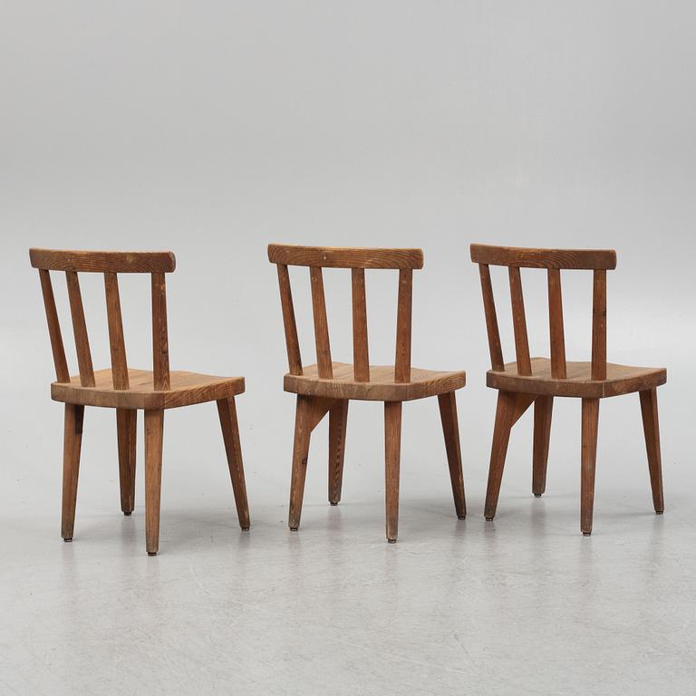 Axel Einar Hjorth, three 'Utö' pine chairs, Nordiska Kompaniet, 1930's.